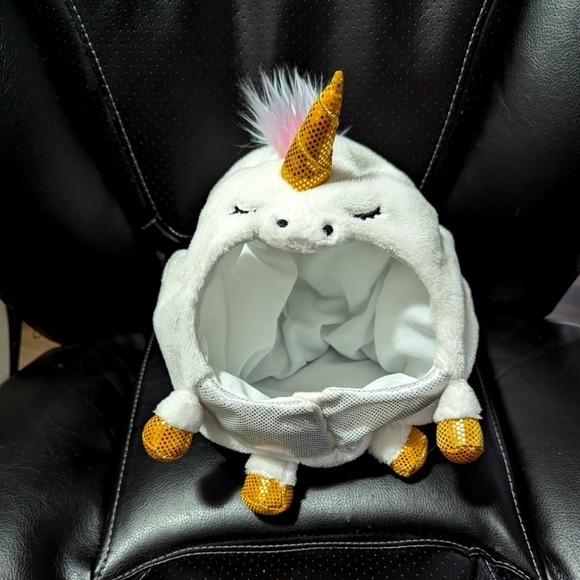 squishable undercover Unicorn Mask. White. rainbow Mane.  gold feet - Picture 1 of 6